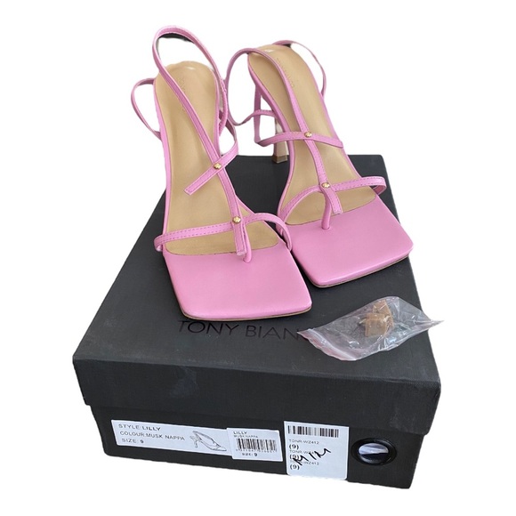 Tony Bianco Shoes New Tony Bianco Pink Stiletto Heels Sandals Slingback Thong Musk Leather 9